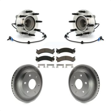Front Hub Bearing Coated Brake Rotor & Pad Kit For 2006 Chevrolet Express 2500 GMC Savana KBB-121337