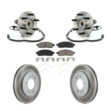 Front Hub Bearing Assembly Coated Disc Brake Rotors And Pads Kit For 2009 Ford F-150 4WD KBB-121340