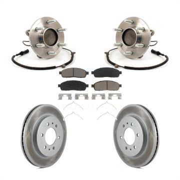 Front Hub Bearing Assembly Coated Disc Brake Rotors And Pads Kit For 2009 Ford F-150 RWD KBB-121341