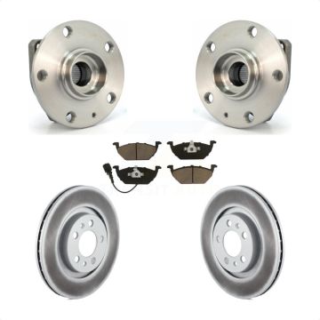 Front Hub Bearing Assembly Coated Brake Rotor Pads Kit For 2007-2009 Volkswagen Golf City KBB-121342