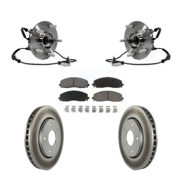 Front Hub Bearing Assembly Coated Disc Brake Rotors And Pads Kit For Dodge Grand Caravan KBB-121346
