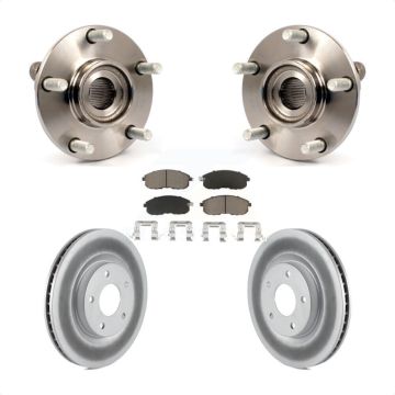 Front Hub Bearing Coated Brake Rotor & Pad Kit For 2007-2012 Nissan Sentra SE-R with 2.5L KBB-121349