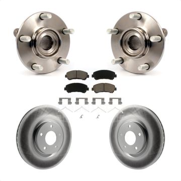 Front Hub Bearing Coat Brake Rotor Pads Kit For 07-12 Nissan Sentra SE-R Spec V with 2.5L KBB-121350