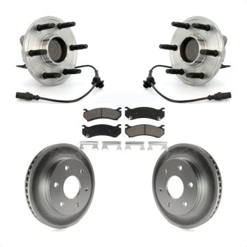 Front Hub Bearing Assembly Coated Disc Brake Rotor & Pad Kit For Chevrolet Silverado 1500 KBB-121353