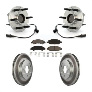 Front Hub Bearing Coat Brake Rotor Pads Kit For Chevrolet GMC Sierra 1500 Silverado Tahoe KBB-121354