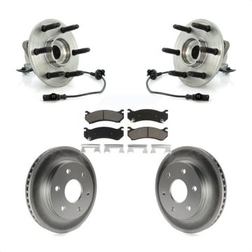 Front Hub Bearing Assembly Coated Disc Brake Rotor & Pad Kit For Chevrolet Silverado 1500 KBB-121355
