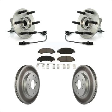 Front Hub Bearing Coat Brake Rotor Pads Kit For Chevrolet GMC Sierra 1500 Silverado Tahoe KBB-121356