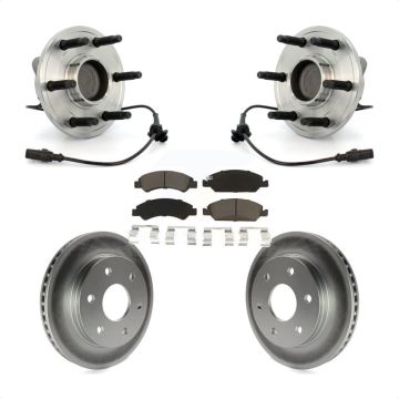 Front Hub Bearing Coat Brake Rotor Pads Kit For GMC Sierra 1500 RWD with Disc rear brakes KBB-121359