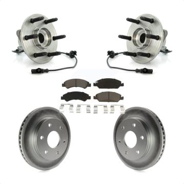 Front Hub Bearing Assembly Coated Disc Brake Rotors And Pads Kit For GMC Sierra 1500 KBB-121360