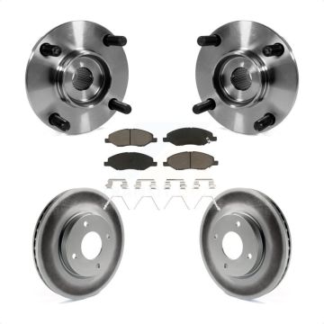 Front Hub Bearing Assembly Coated Brake Rotor & Pad Kit For 2008 Nissan Versa 4-Wheel ABS KBB-121368