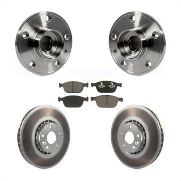 Front Hub Bearing Assembly Coated Disc Brake Rotors And Pads Kit For 2010-2015 Volvo XC60 KBB-121372