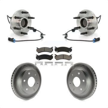 Front Hub Bearing Coated Brake Rotor Pad Kit For 2003-2005 Chevrolet Astro GMC Safari RWD KBB-121382