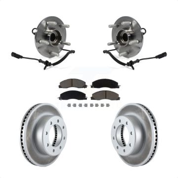 Front Hub Bearing Coated Disc Brake Rotor Pad Kit For 2012 Ram 1500 4WD With 8 Lug Wheels KBB-121396