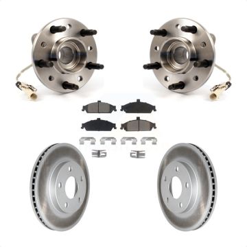 Front Hub Bearing Coated Brake Rotor Pads Kit For Pontiac Grand Am Chevrolet Malibu Alero KBB-121397