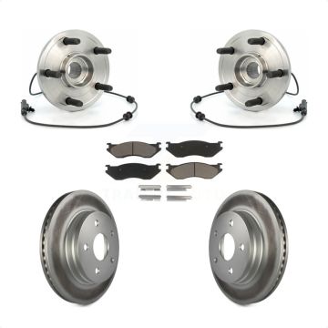 Front Hub Bearing Assembly Coated Disc Brake Rotor & Pads Kit For 2004-2005 Dodge Durango KBB-121400