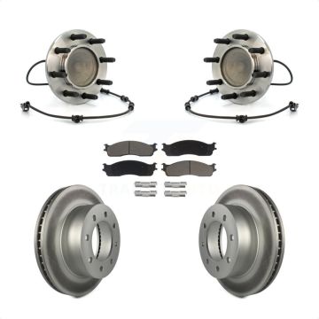 Front Hub Bearing Assembly Coat Brake Rotor Pad Kit For 2003-2005 Dodge Ram 2500 3500 RWD KBB-121402