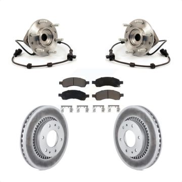 Front Hub Bearing Coated Brake Rotor & Pads Kit For Chevrolet Trailblazer GMC Envoy Buick KBB-121409