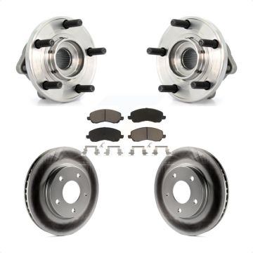 Front Hub Bearing Assembly Coated Brake Rotor & Pad Kit For 2009 Dodge Caliber R/T/SXT/SE KBB-121411