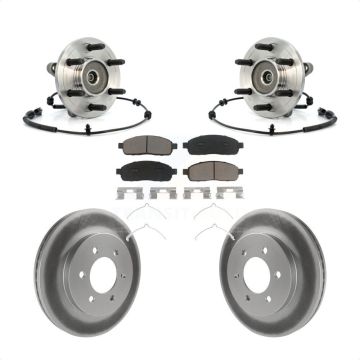Front Hub Bearing Assembly Coated Brake Rotor Pads Kit For Ford F-150 Lincoln Mark LT 4WD KBB-121414