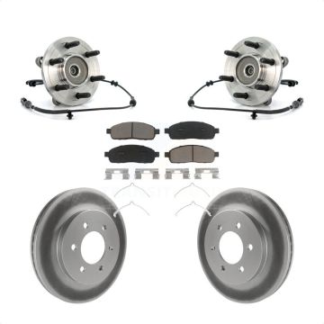 Front Hub Bearing Assembly Coated Disc Brake Rotor And Ceramic Pad Kit For Ford F-150 4WD KBB-121417