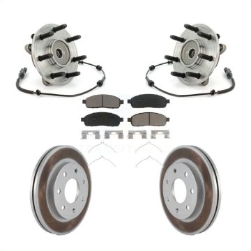 Front Hub Bearing Assembly Coated Disc Brake Rotor And Ceramic Pad Kit For Ford F-150 4WD KBB-121418