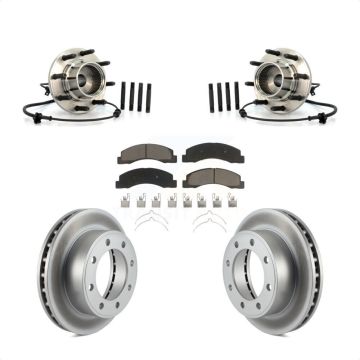 Front Hub Bearing Assembly Coated Brake Rotor & Pads Kit For 2001-2005 Ford Excursion 4WD KBB-121419