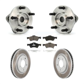 Front Hub Bearing Coated Disc Brake Rotor Pad Kit For Dodge Grand Caravan Chrysler Town & KBB-121420