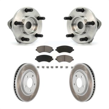 Front Hub Bearing Coated Brake Rotor And Pad Kit For Dodge Grand Caravan Chrysler Voyager KBB-121422