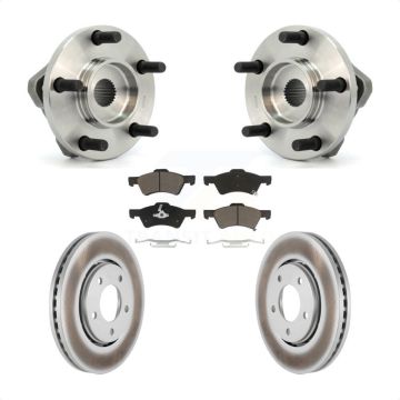 Front Hub Bearing Assembly Coated Brake Rotor Pads Kit For Dodge Caravan Chrysler Voyager KBB-121423