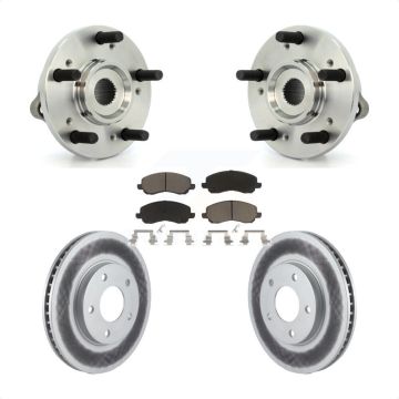 Front Hub Bearing Assembly Coated Brake Rotor And Pad Kit For 2010-2012 Mitsubishi Galant KBB-121424