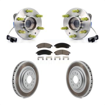 Front Hub Bearing Assembly Coated Disc Brake Rotor Pad Kit For 2004-2009 Cadillac SRX AWD KBB-121427