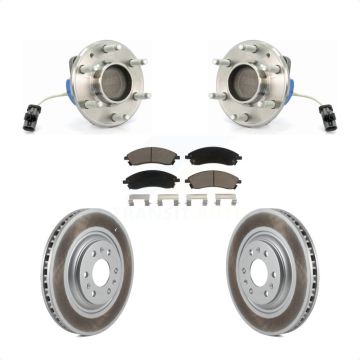 Front Hub Bearing Assembly Coated Disc Brake Rotor Pad Kit For 2004-2009 Cadillac SRX RWD KBB-121428