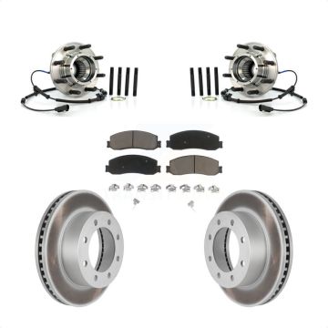 Front Hub Bearing Coated Brake Rotor And Pad Kit For 2012 Ford F-350 Super Duty F-250 4WD KBB-121429