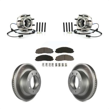 Front Hub Bearing Assembly Coated Brake Rotor Pad Kit For Ford F-250 Super Duty F-350 4WD KBB-121430