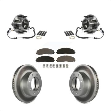 Front Hub Bearing Assembly Coated Brake Rotor Pads Kit For 2014 Ford F-350 Super Duty 4WD KBB-121432