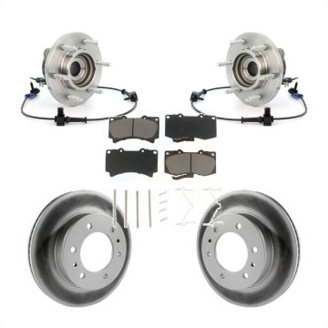Front Hub Bearing Assembly Coated Disc Brake Rotors And Pads Kit For 2006-2008 Hummer H3 KBB-121434
