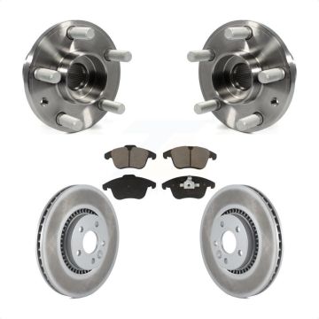 Front Hub Bearing Assembly Coated Disc Brake Rotor & Pad Kit For 2008-2015 Land Rover LR2 KBB-121435