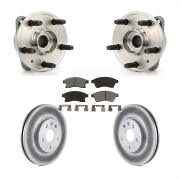 Front Hub Bearing Assembly Coated Disc Brake Rotor & Pads Kit For Chevrolet Cruze Limited KBB-121437