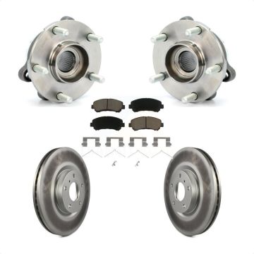 Front Hub Bearing Assembly Coated Disc Brake Rotor And Ceramic Pads Kit For Nissan Maxima KBB-121444
