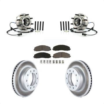 Front Hub Bearing Assembly Coated Brake Rotor Pads Kit For 2013 Ford F-250 Super Duty 4WD KBB-121448