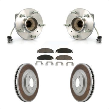 Front Hub Bearing Coated Brake Rotor & Pads Kit For Cadillac CTS With Standard Suspension KBB-121453
