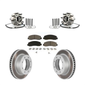 Front Hub Bearing Coated Disc Brake Rotor Pad Kit For 2008-2010 Ford F-350 Super Duty 4WD KBB-121454