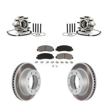 Front Hub Bearing Assembly Coated Brake Rotor And Pad Kit For Ford F-250 Super Duty F-350 KBB-121455