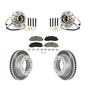 Front Hub Bearing Assembly Coated Disc Brake Rotor And Pads Kit For Ford F-250 Super Duty KBB-121456