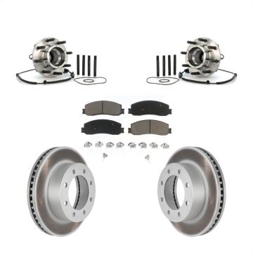 Front Hub Bearing Assembly Coated Brake Rotor Pads Kit For 2010 Ford F-250 Super Duty 4WD KBB-121457