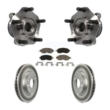 Front Hub Bearing Assembly Coated Disc Brake Rotors And Ceramic Pads Kit For Nissan LEAF KBB-121461