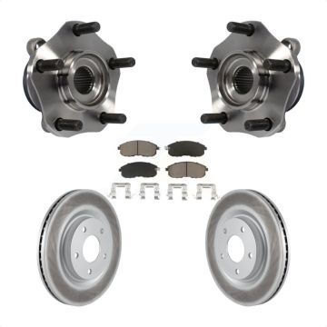 Front Hub Bearing Coated Brake Rotor And Pad Kit For 2017-2019 Nissan Sentra Turbocharged KBB-121463
