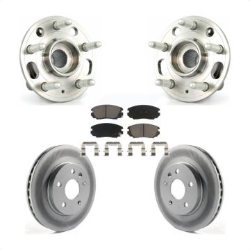 Front Hub Bearing Coated Brake Rotor & Pads Kit For Chevrolet Buick Malibu Regal LaCrosse KBB-121467