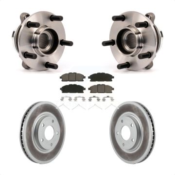 Front Hub Bearing Assembly Coated Disc Brake Rotor And Pad Kit For 2011-2017 Nissan Quest KBB-121472