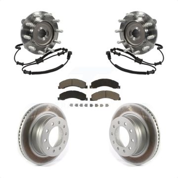 Front Hub Bearing Assembly Coated Disc Brake Rotors And Pads Kit For Ram Dodge 4500 5500 KBB-121474